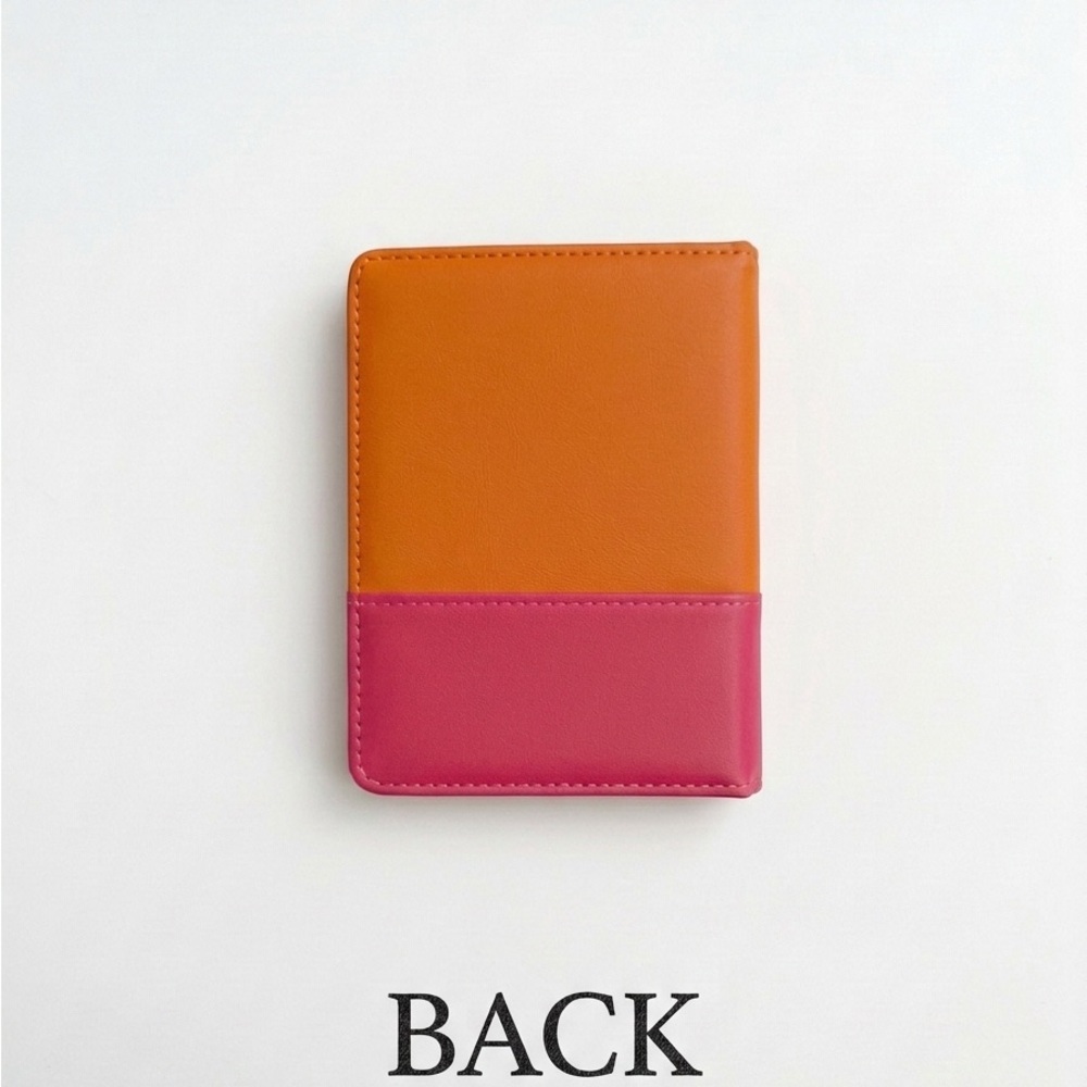 Colorblock Orange and Pink Passport / Agenda Holder - Picture 3 of 3